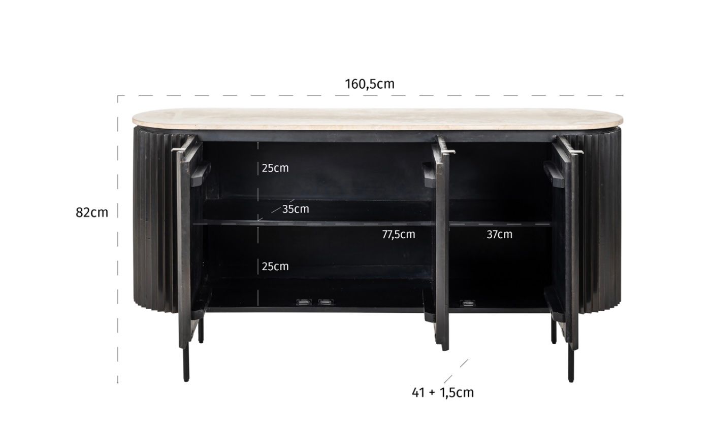 Cassettiere: RICHMOND INTERIORS* Sideboard Hampton dark brown – Nuovo e nell'imballaggio originale da Ruswil venduto da Miami-2026 6