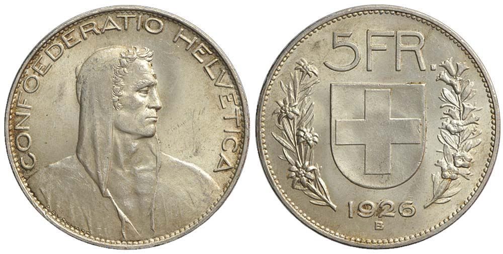 Tutti le monete: 5 Franken 1926 (a) – Usato da Chiasso venduto da Novamarketing