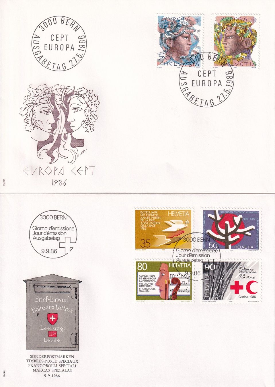 Tutti i francobolli: Lot 8 Briefe FDC 1986 - 1987 – Usato da Rossa venduto da becky05