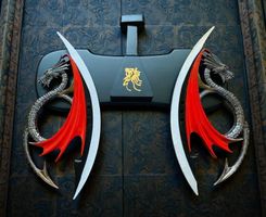 2 teilig Dragon Fantasy SCHWERT XXL 27cm