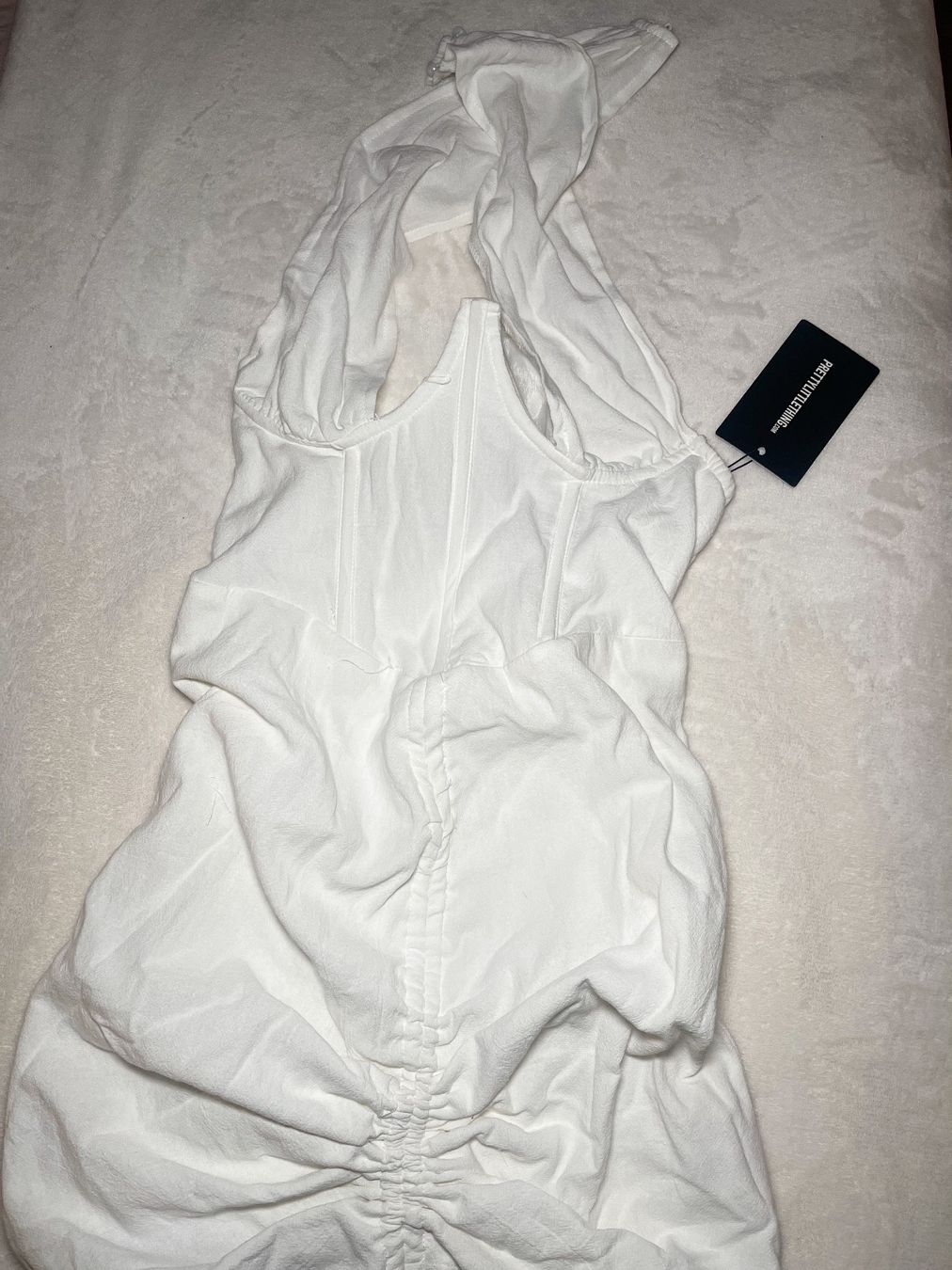 Vestiti: PrettyLittleThing - White Corset Ruched Dress – Nuovo (secondo la descrizione) da Zürich venduto da CBN_Fashion