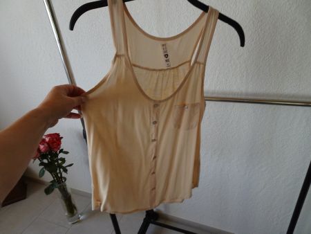 Schlichtes, beiges Viskose Top von Zebra Gr. S - 220519