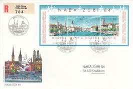 W64 Block NABA Züri 84 chargé Nat. Briefmarkenausstellung