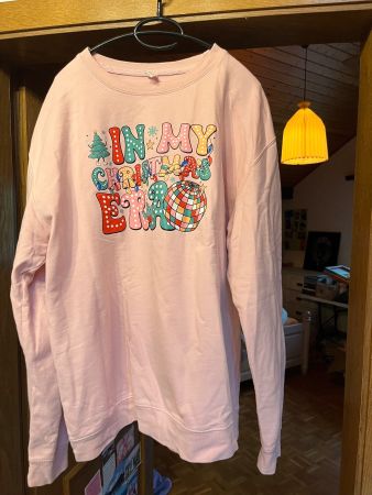 Pull Noël rose XXL coton In my Christmas era
