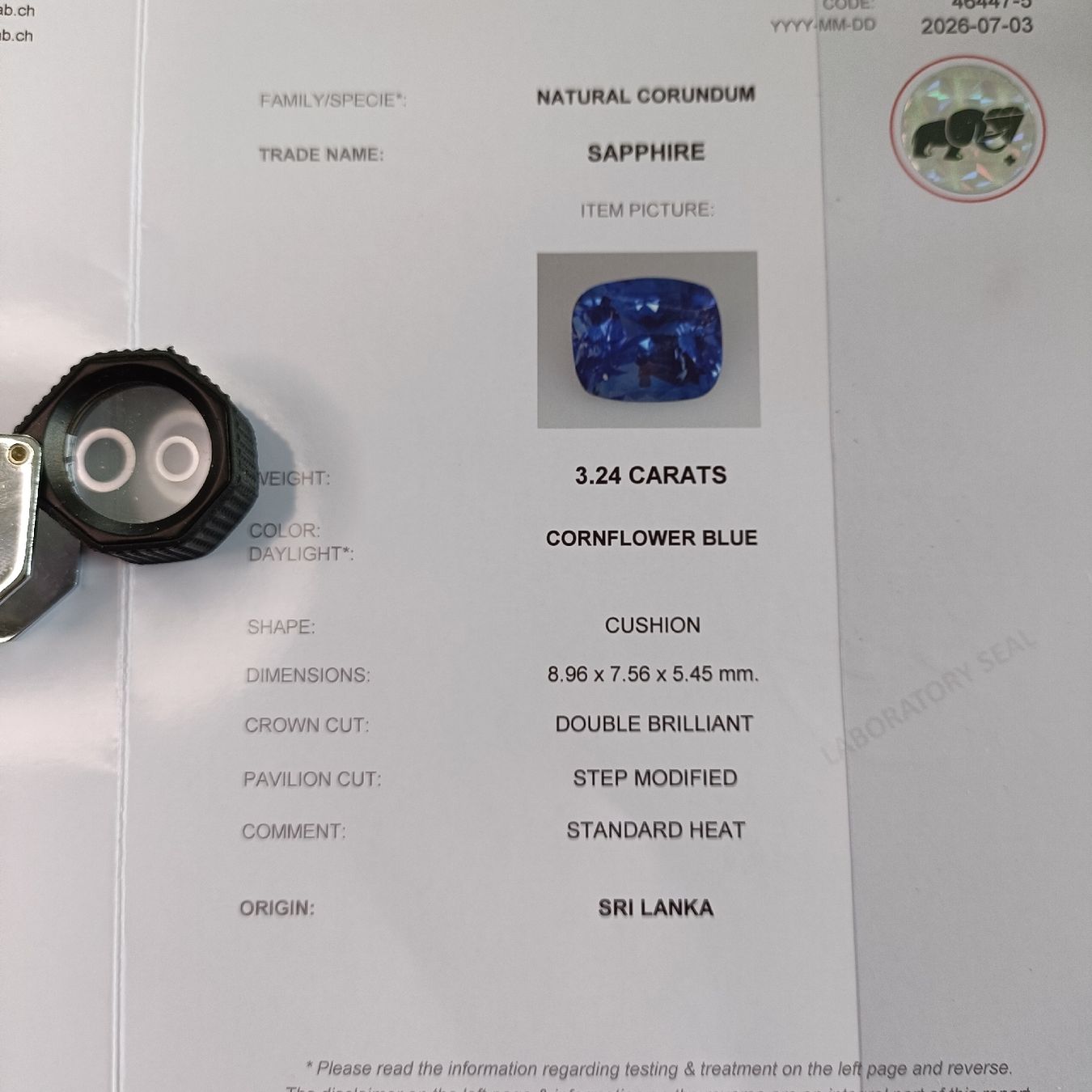 Edelsteine: 3.24 cts Cornflower blue Ceylon Saphir Edelstein  – Neu (gemäss Beschreibung) aus Zell LU von Swiss_Siam_Gem 2