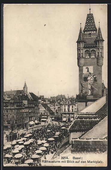Cartes postales: Basel, Rathausturm mit Blick auf den Mar – D'occasion à Berlin par bartko-reher