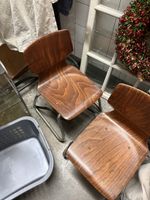 2er Set Vintage Kinderstuhl, Holz, Metall - Top Zustan
