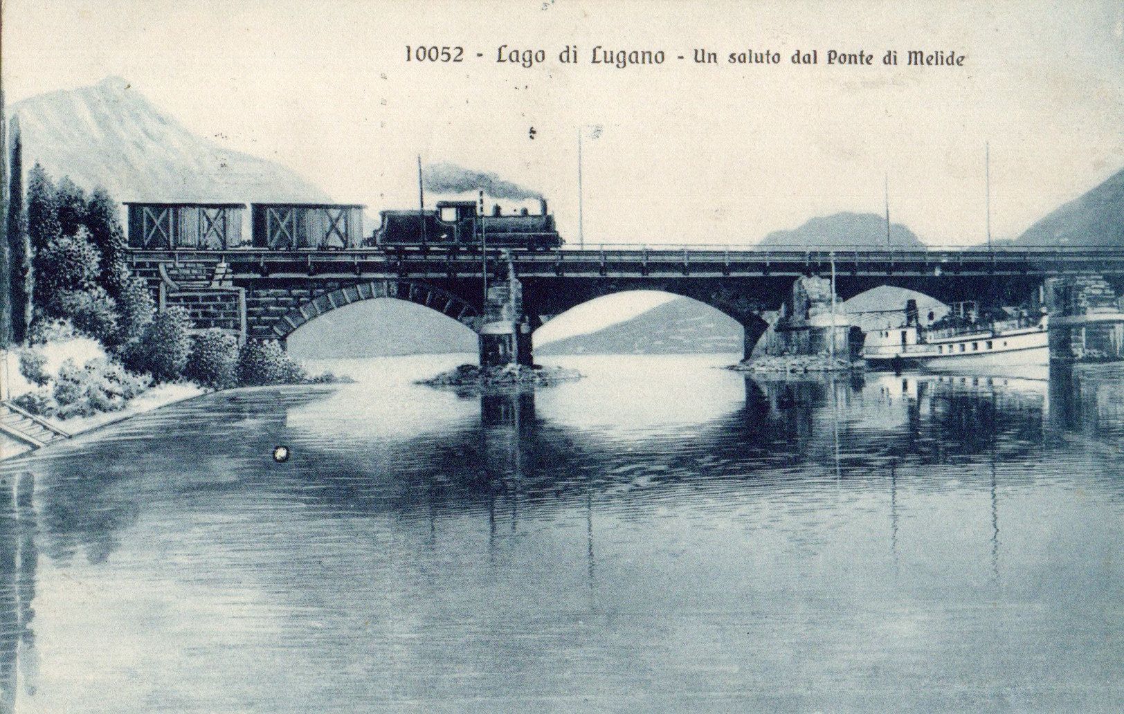 Ansichtskarten: Un saluto dal Ponte di Melide – Gebraucht aus Melano von pisonsdro
