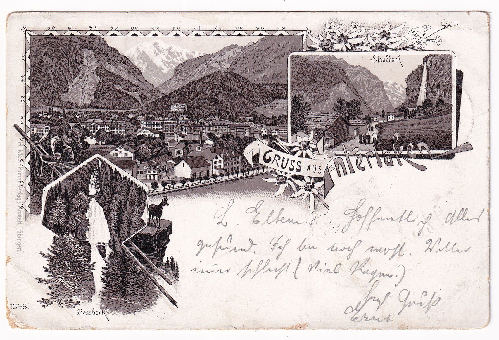 Cartoline postali: Gruss aus Interlaken 1898 – Usato da Cormoret venduto da Pascalll2001