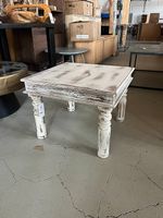 Couchtisch Massivholz Shabby Chic weiss 60x60