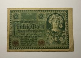 Historische 50 Mark Reichsbanknote 1920 - Weimarer Republik