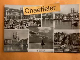 Zürich,  Bahnhofplatz, Grossmünster,