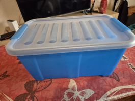 Blaue Aufbewahrungsbox mit Deckel - Ideal für Ordnung!