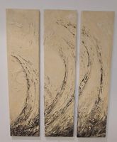 3-teiliges Bild TRILOGIE mit Struktur Farbe Beige Schwarz