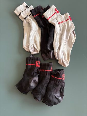 6 Paar Giordana Velosocken Gr. 43–46 – Schwarz & Weiss
