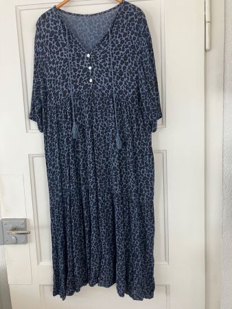 Kleid blau Leopardenmuster Gr. M 1 x getragen