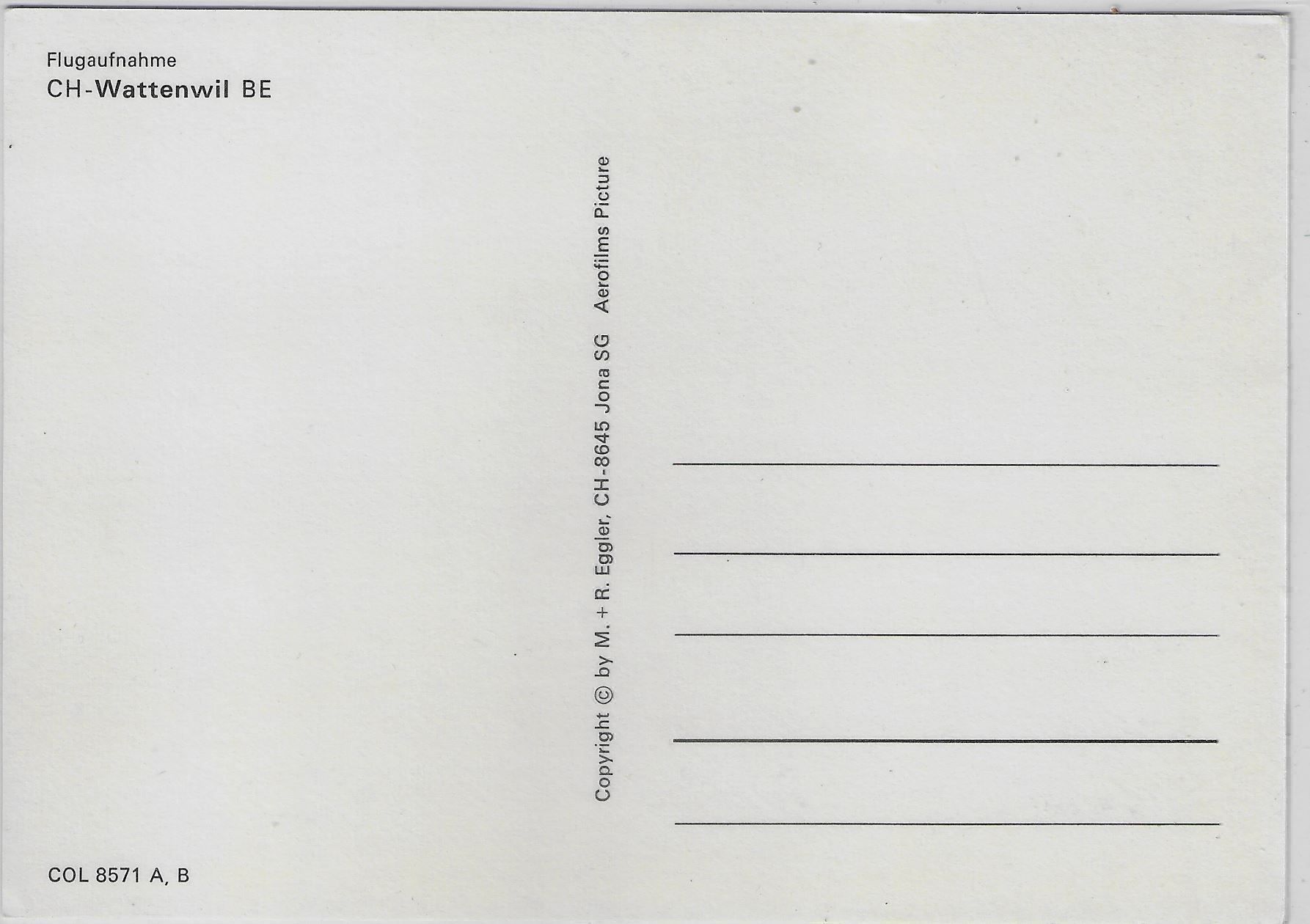 Cartoline postali: Flugaufnahme Wattenwil BE mit Schloss – Antico da Ettingen venduto da Kartenplanet 1