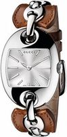 Gucci Marina Chain Steel Brown Leather Womens Watch