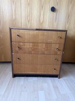 Retro Kommode 4 Schubladen Vintage M-Design Holzfurnier 60cm