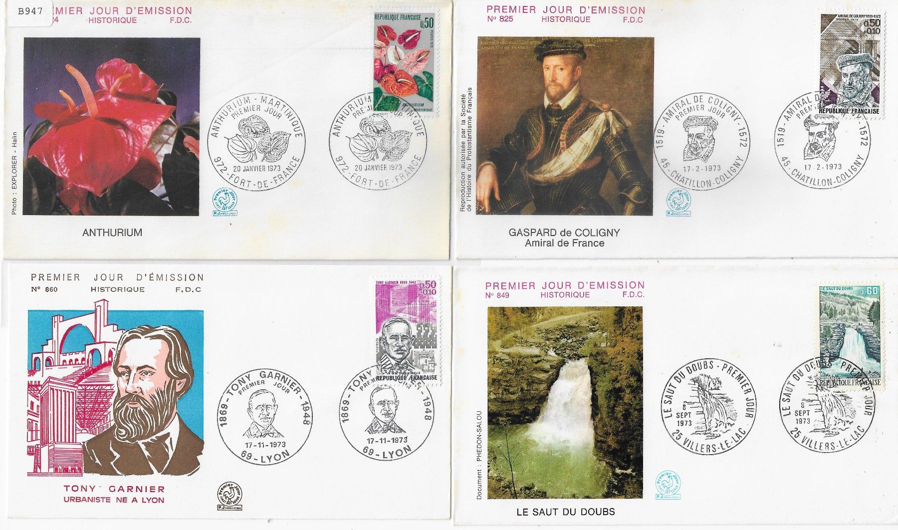 Tutti i francobolli: 4 FDC Frankreich 1973 – Nuovo e nell'imballaggio originale da Ettingen venduto da Kartenplanet
