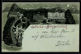 Mondschein-Lithographie Bürgenstock, Ho