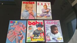5 Strickhefte Babymode diverse Marken gebraucht