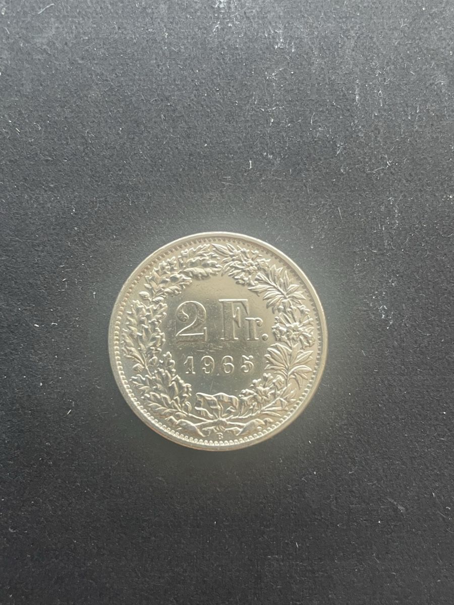 Alle Münzen: 2.- Silber CH Jahr 1965 – Gebraucht aus Meierskappel von Hala03