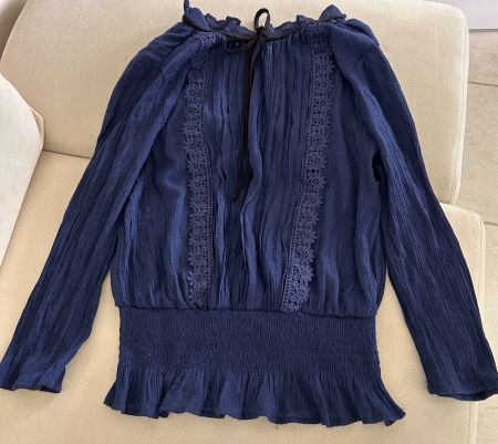 Dame blau Bluse