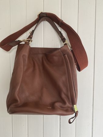 Abro Handtasche Leder braun mit Schultergurt neuwertig