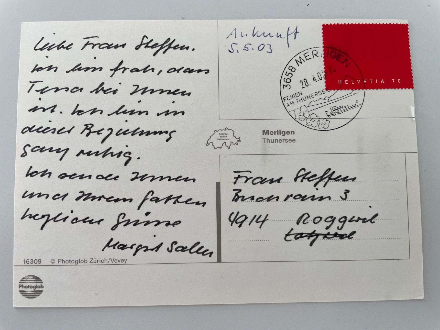 Cartoline postali: Originale Ansichtskarte von Merligen am Thunersee – Usato da Stäfa venduto da riccardinho 1
