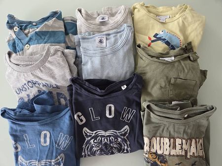 9er Set Langarmshirts Petit Bateau, Kanz, Tom Tailor 92/98