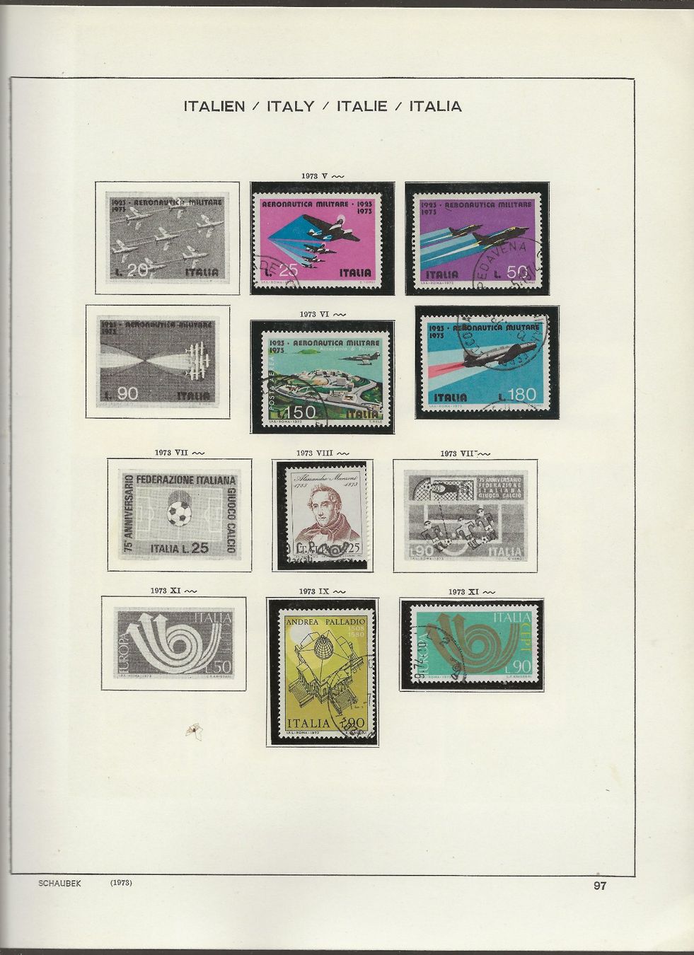 Alle Briefmarken: Marken Italien 1972 bis 1974 – Gebraucht aus Au ZH von xelagreb01 4