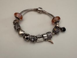 Pandora Armband mit 9 Charms, Top Zustand, zeitlos schön!