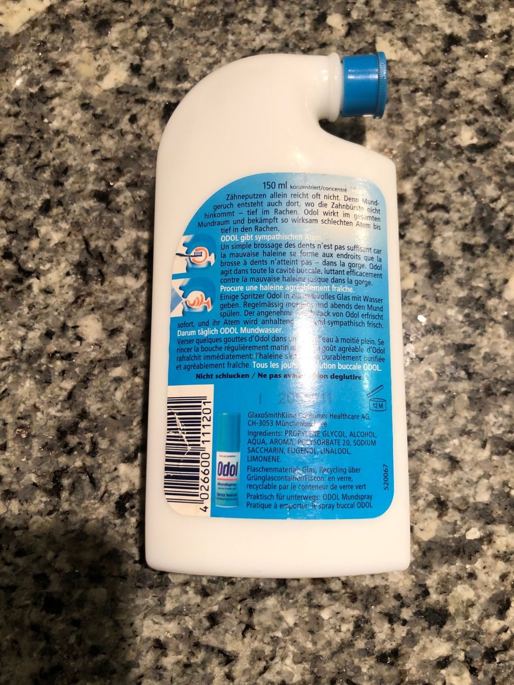 Flacons: Odol Flasche Glas 150ml, leer – Gebraucht aus Hinterkappelen von atomschnee 1