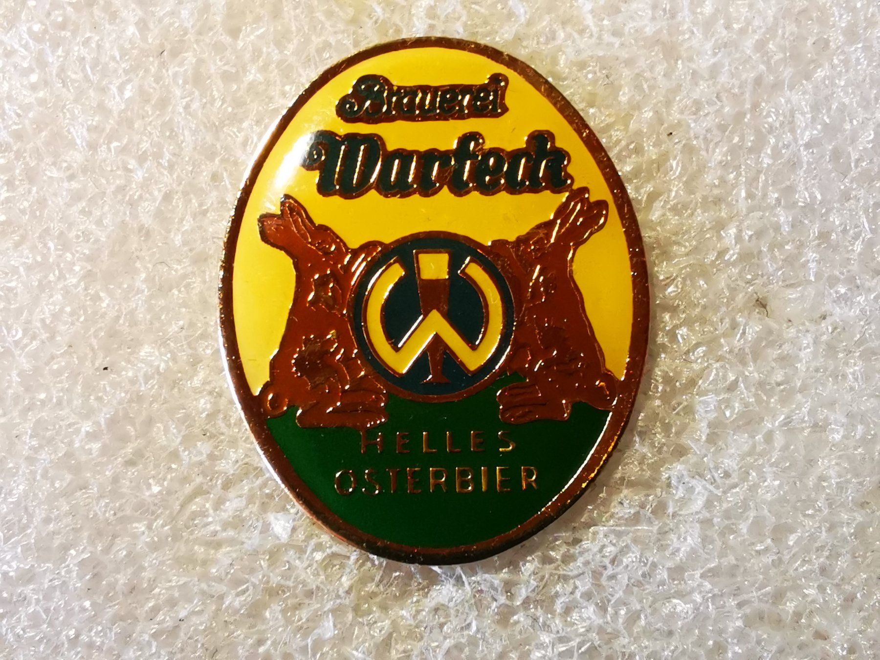 Placchette & Badge: Ansteckpin 75: Warteck Oster Bier – Usato da Oppligen venduto da Pin-Fall-Shop