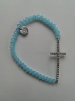 🤩STRASS-KREUZ ARMBAND TÜRKIS NEU