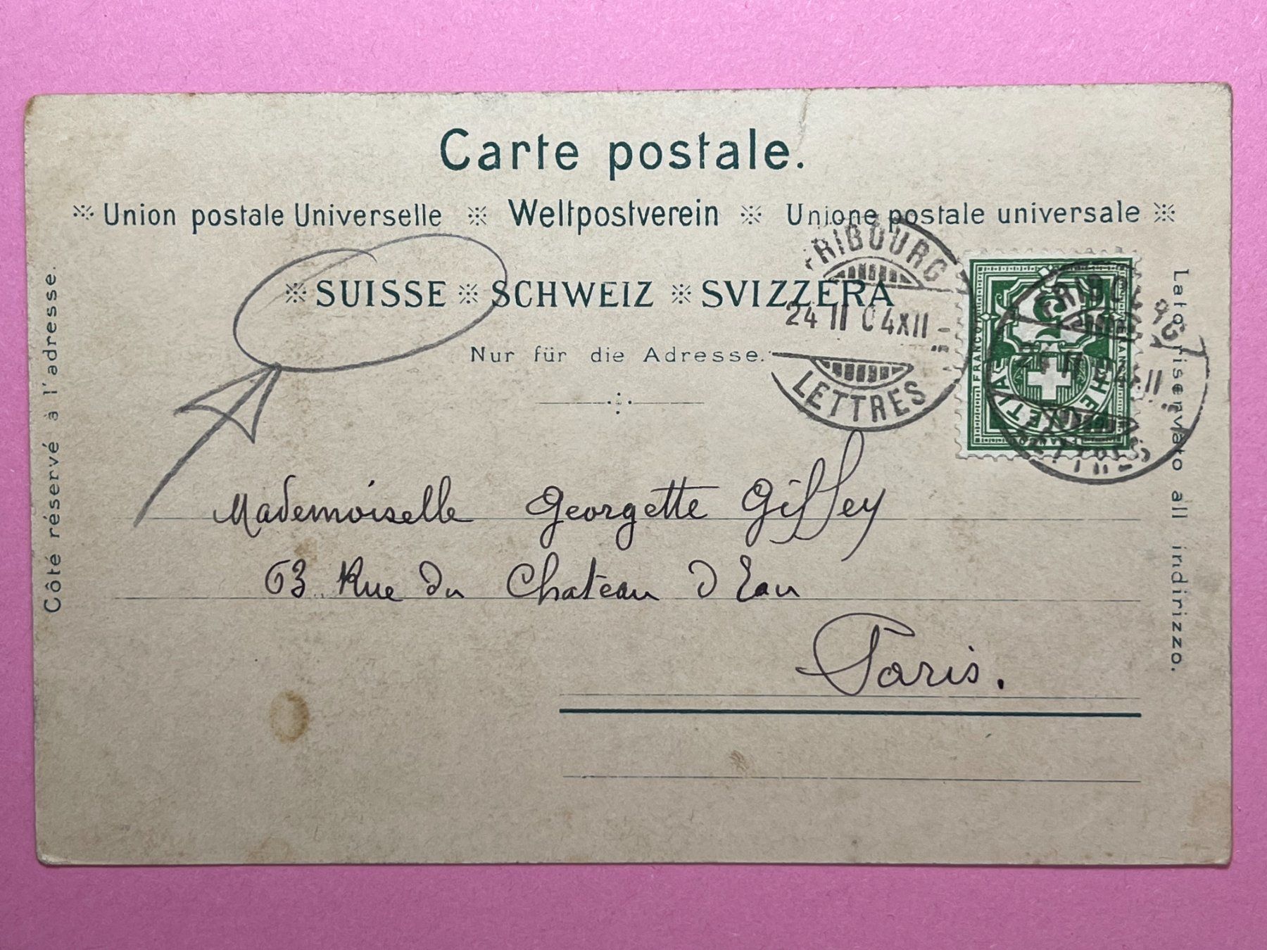 Cartes postales: Fribourg - 1904 – D'occasion à Steg VS par danwer74 1