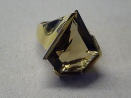 Rauquarz Avantgard Ring - 925 Silber vg.