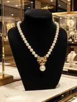 SCHNÄPPCHEN – LUXUS PERLENKETTE MIT KRISTALL-ANHÄNGER–ELEGAN