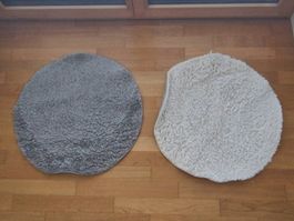 2 Runde Teppiche/Vorleger fürs Badezimmer, 65 cm