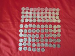 96 Silbermünzen 1 Franken 1967 unzirkuliert Stempelglanz
