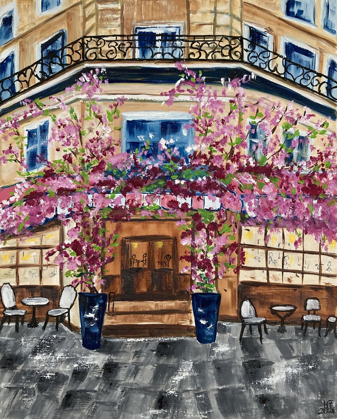 Dipinti: Café Paris - Ölgemälde – Nuovo (secondo la descrizione) da Cham venduto da Felha 3