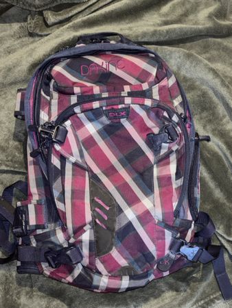 Rucksack Dakine kariert pink blau gebraucht