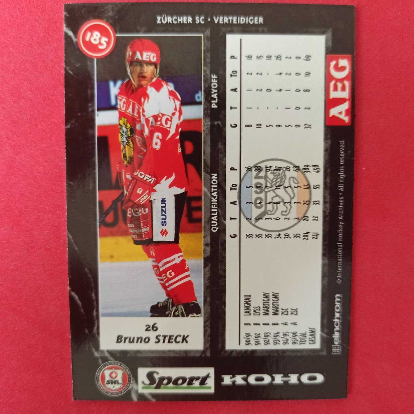 Carte collezionabili: Bruno Steck - ZSC CARD - 1996/97 – Usato da Dübendorf venduto da kb86_MOVIE 1