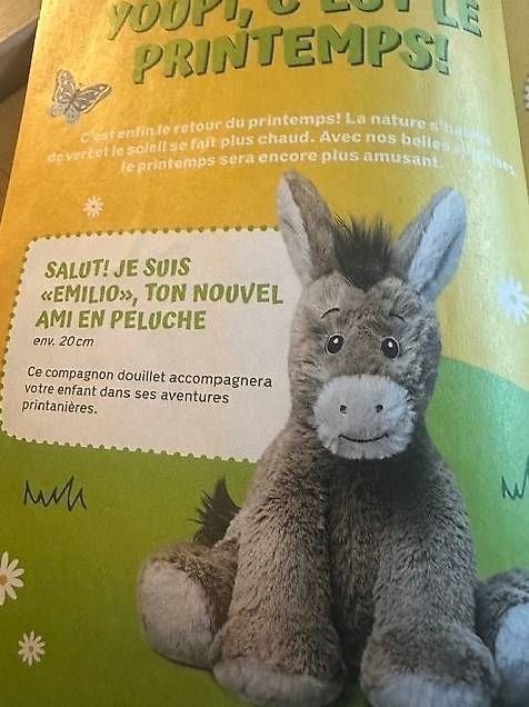 Coop Jouets: Plüsch-Esel Emilio kuschelig weich COOP – Neuf avec emballage d'origine à Allenwinden par Obalu 1