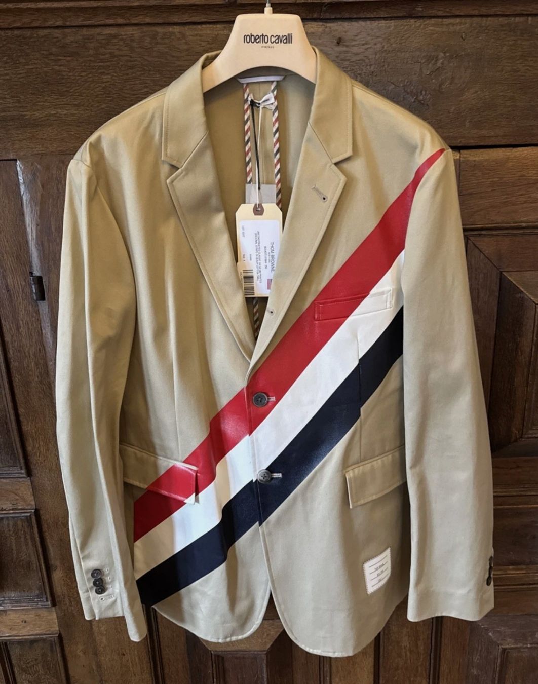 Giacche: THOM BROWNE Diagonal Unconstructed BeigeBlazer Jacket 4 / 52 – Nuovo (secondo la descrizione) da Kreuzlingen venduto da kruezbiz