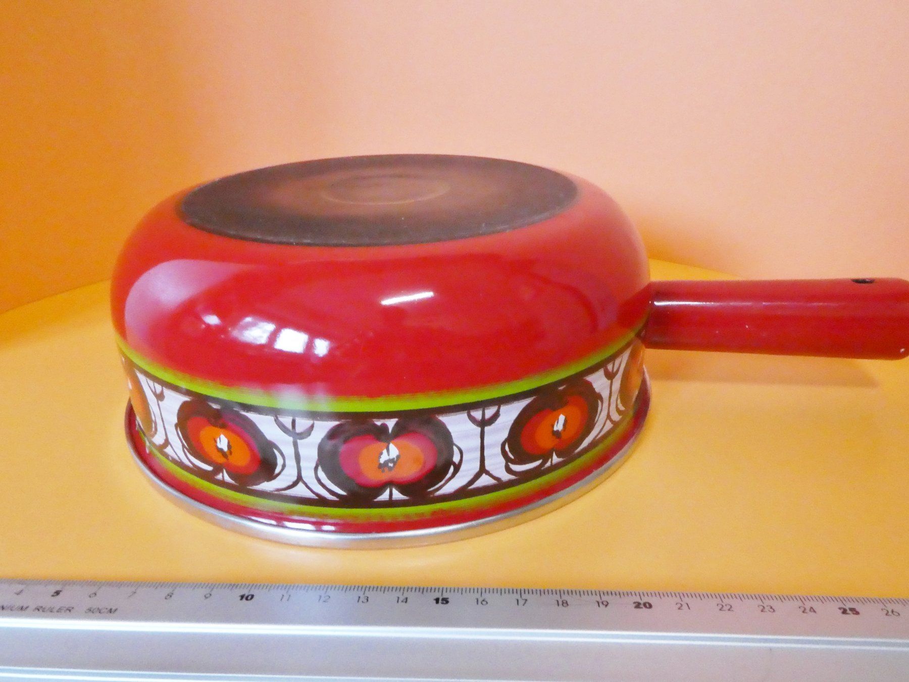 Pentole: Fondue Schale Topf in Rot mit Blumen – Usato da Siebnen venduto da GluckPilz5684 3