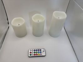 Lot de 3 bougies LED, télécommande incluse