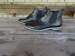 Schwarze echt Leder Stiefelette von MAX Gr. 36 - 230540