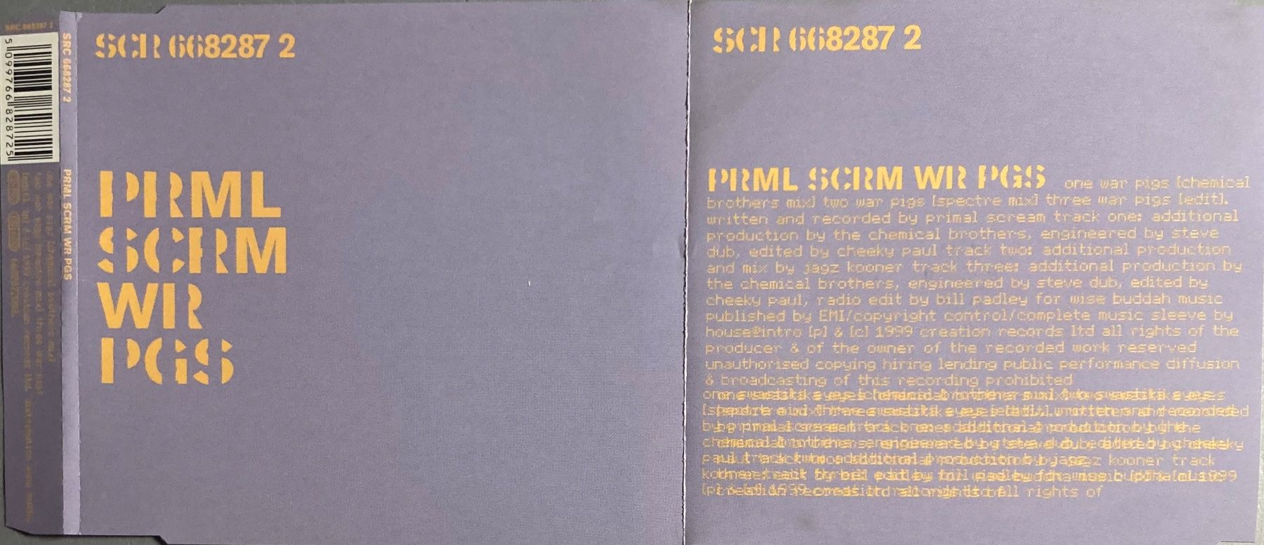CD: PRIMAL SCREAM - WAR PIGS – Usato da Poliez-Pittet venduto da Newtown-Records